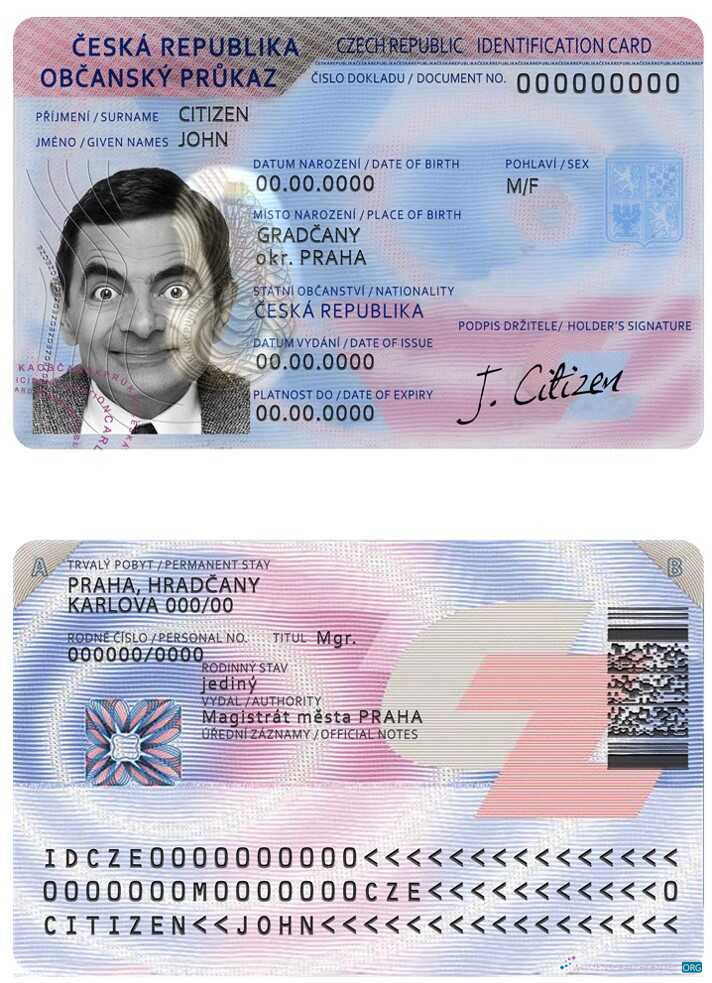 Download Czechia ID Photoshop template